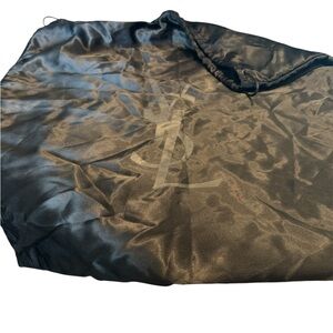 Yves Saint Laurent Black Satin Logo Drawstring Dust Bag Vintage